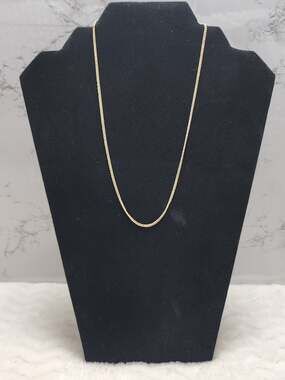 Vintage Gold Tone Franco Link Chain Necklace, Sleek Thin Woven Statement 18"